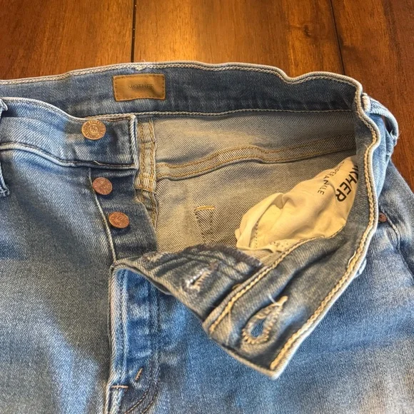 Mother Women’s Denim Jeans Tripper Ankle Fray Layover Wash Size 28 Button Fly - Picture 5 of 11